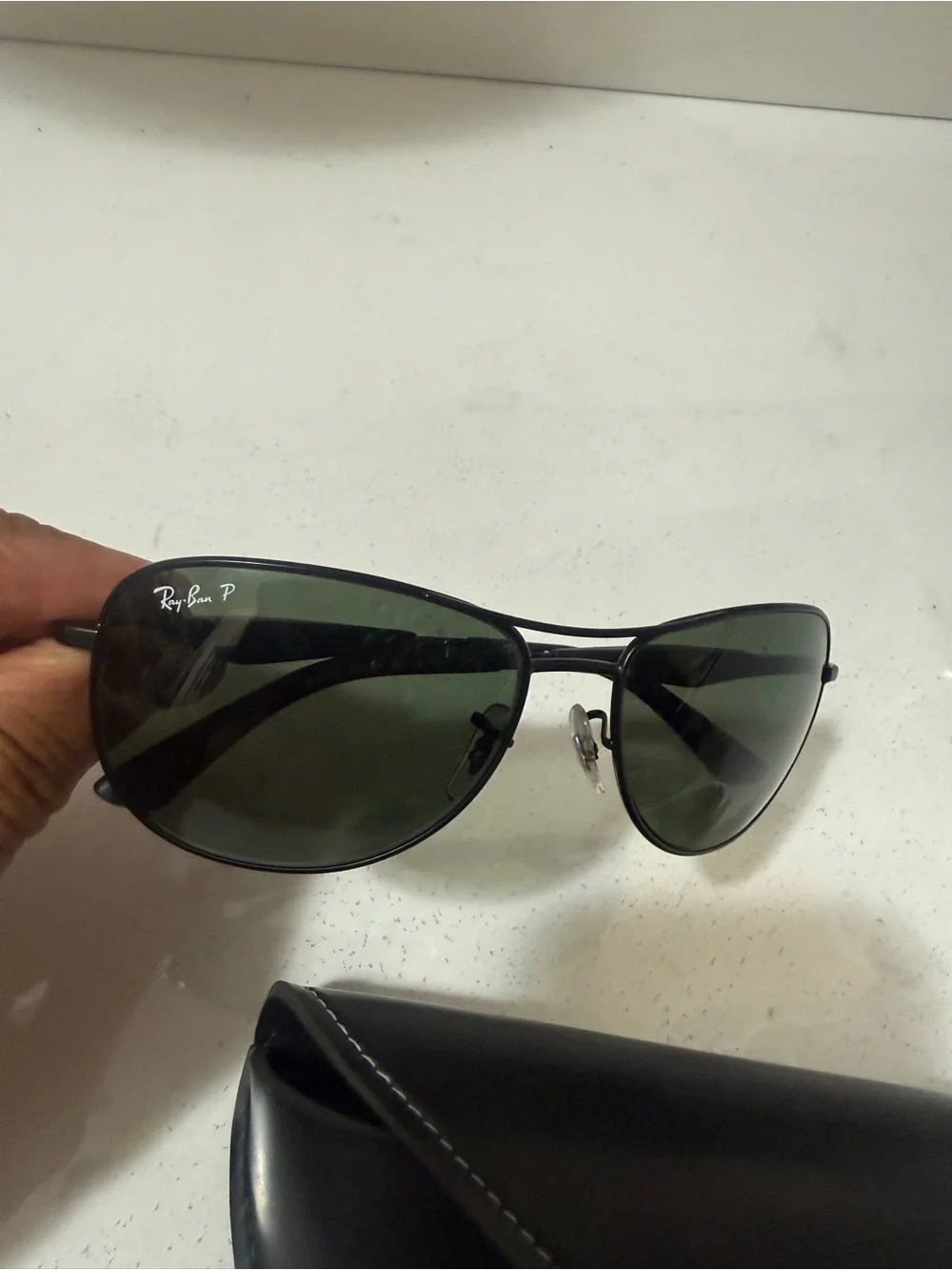 Metal aviator sunglasses, Ray-Ban RB3519 Polarized